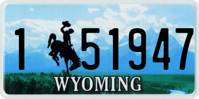 WY license plate 151947