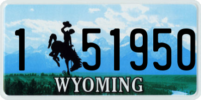 WY license plate 151950