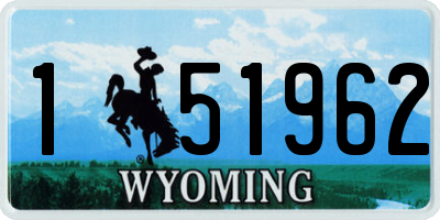 WY license plate 151962