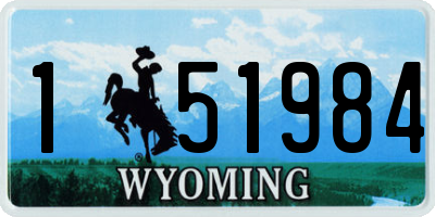 WY license plate 151984