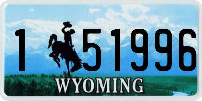 WY license plate 151996