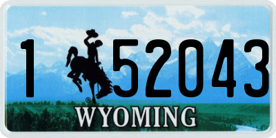 WY license plate 152043