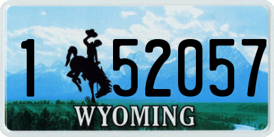 WY license plate 152057