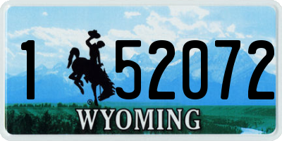 WY license plate 152072
