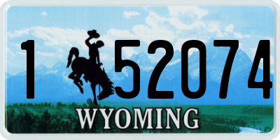 WY license plate 152074