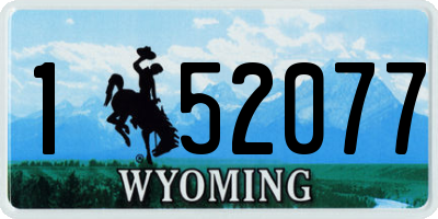 WY license plate 152077