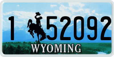 WY license plate 152092