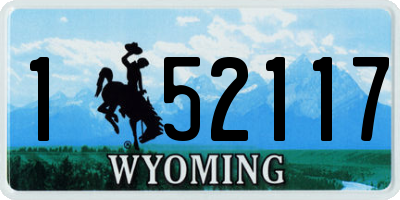 WY license plate 152117