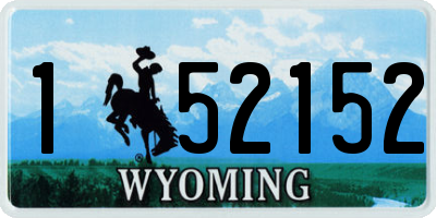 WY license plate 152152