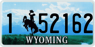WY license plate 152162