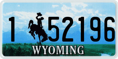 WY license plate 152196