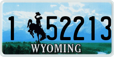 WY license plate 152213