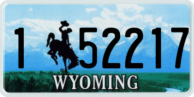 WY license plate 152217