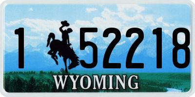 WY license plate 152218