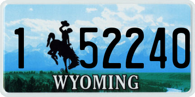 WY license plate 152240