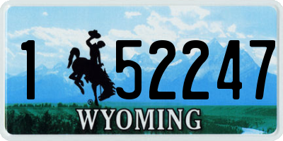 WY license plate 152247