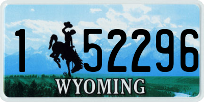 WY license plate 152296