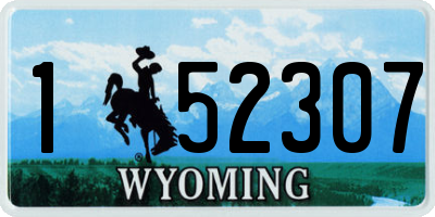 WY license plate 152307