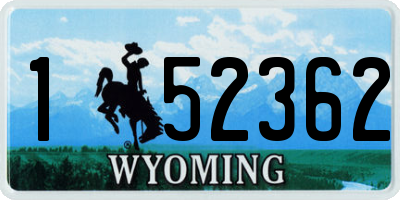 WY license plate 152362