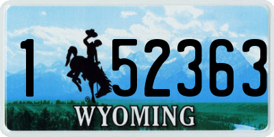 WY license plate 152363