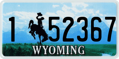 WY license plate 152367