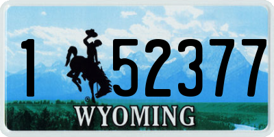 WY license plate 152377