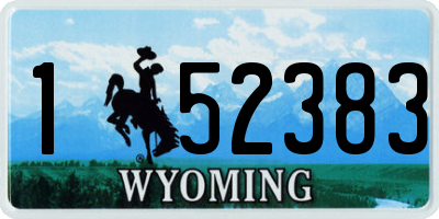 WY license plate 152383