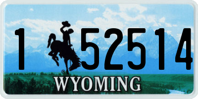 WY license plate 152514