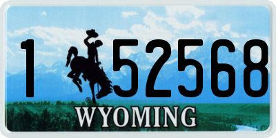 WY license plate 152568