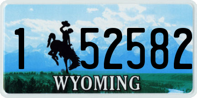 WY license plate 152582