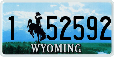 WY license plate 152592