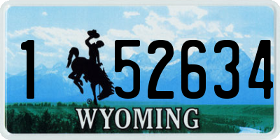 WY license plate 152634