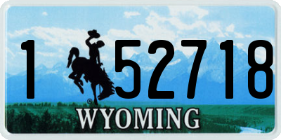 WY license plate 152718
