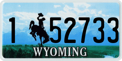 WY license plate 152733