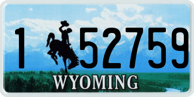 WY license plate 152759