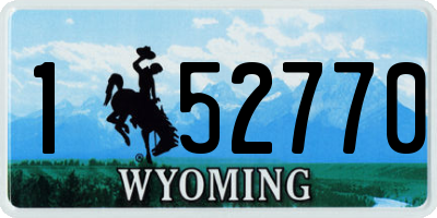 WY license plate 152770