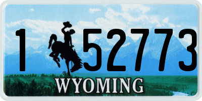 WY license plate 152773