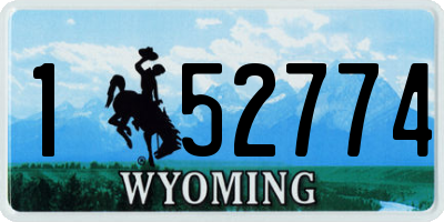 WY license plate 152774
