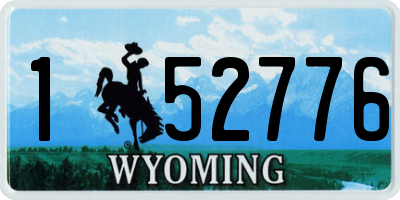 WY license plate 152776