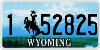 WY license plate 152825