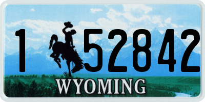 WY license plate 152842