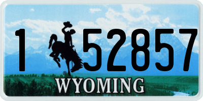 WY license plate 152857