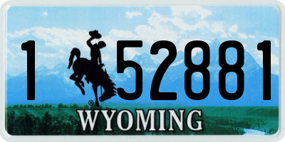 WY license plate 152881