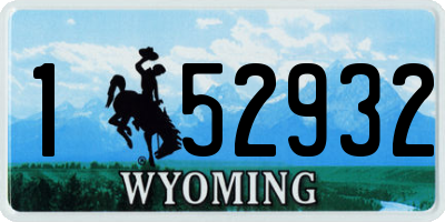 WY license plate 152932