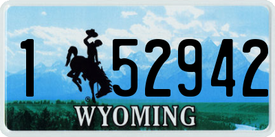 WY license plate 152942