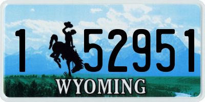 WY license plate 152951