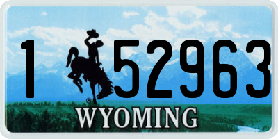 WY license plate 152963
