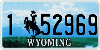 WY license plate 152969