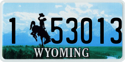 WY license plate 153013