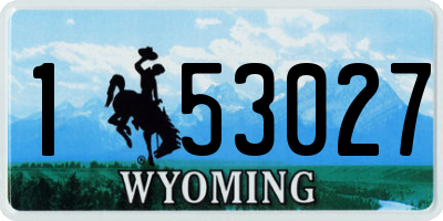 WY license plate 153027